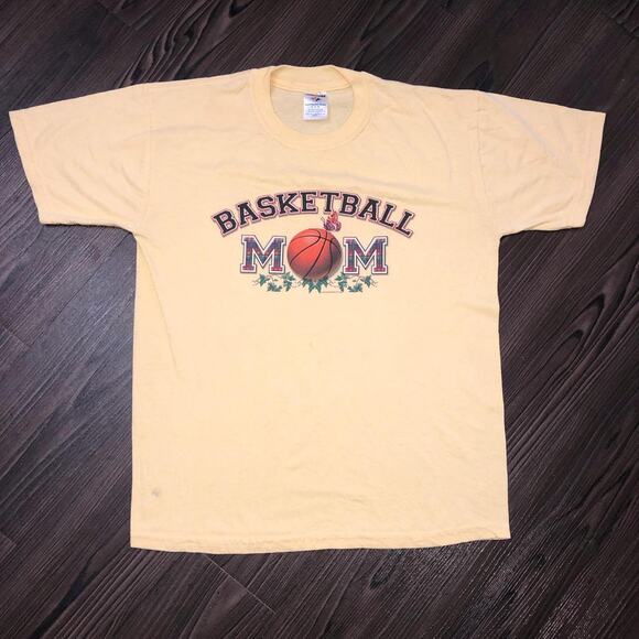 Pastel Yellow ‘Basketball Mom’ Graphic Tee - Picture 1 of 5